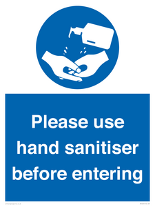 Please use hand sanitiser